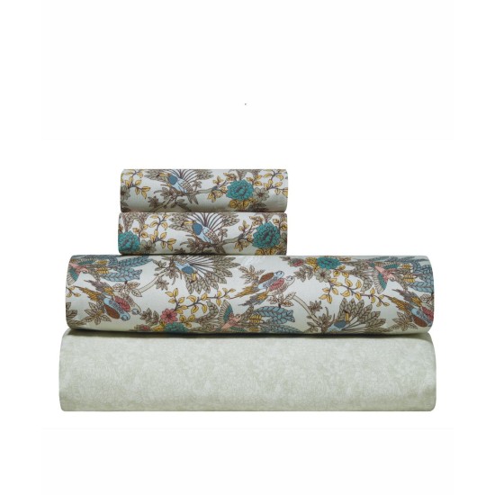 Σεντόνια Υπέρδιπλα Σετ Stylish Parrot Satin 210TC Cotton Kentia (240x270) 4Τεμ