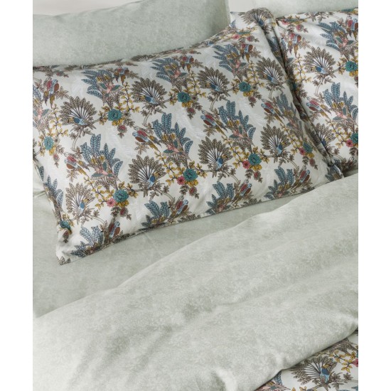Παπλωματοθήκη Υπέρδιπλη Σετ Stylish Parrot Satin 210TC Cotton Kentia (220x240) 3Τεμ