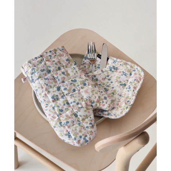 Γάντι-Πιάστρα Σετ Loft Fiorita Cotton Kentia 2Τεμ