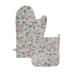 Γάντι-Πιάστρα Σετ Loft Fiorita Cotton Kentia 2Τεμ