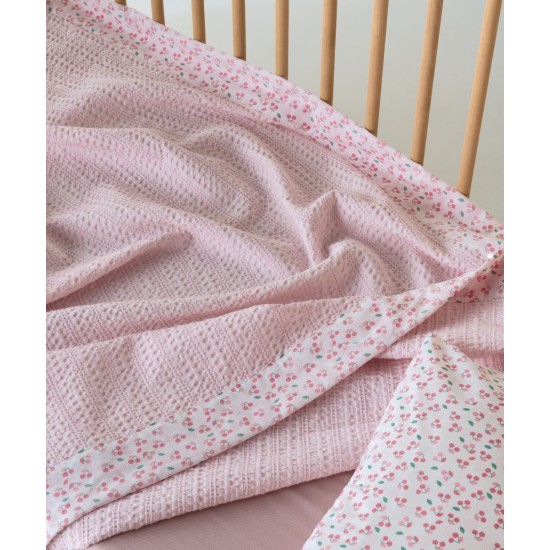 Κουβέρτα Καλοκαιρινή Κούνιας Stylish Cereza Waffle Με Φάσα Cotton Kentia (100x140) 1Τεμ
