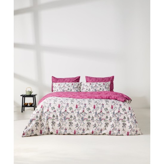 Παπλωματοθήκη King Σετ Stylish Ugetsu 15 210TC Satin Cotton Kentia (260x240+1) 3Τεμ