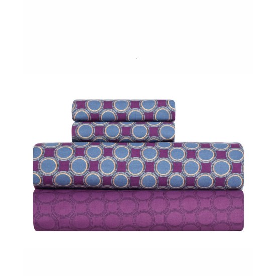 Σεντόνια Υπέρδιπλα Σετ Stylish Chaos Percale 260TC Cotton Kentia (240x270) 4Τεμ