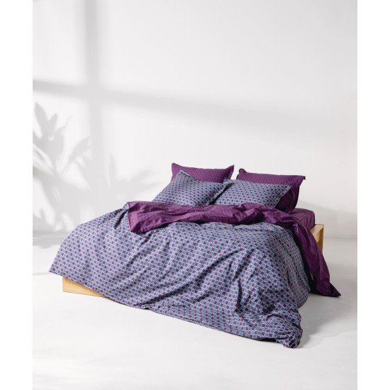 Παπλωματοθήκη Υπέρδιπλη Σετ Stylish Chaos Percale 260TC Cotton Kentia (225x245) 3Τεμ