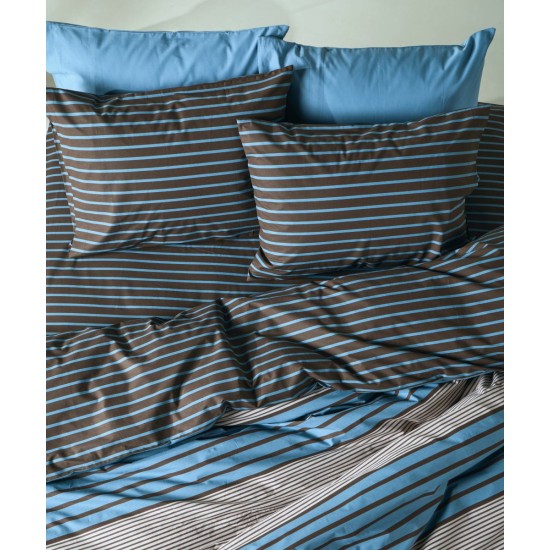 Σεντόνια Ημίδιπλα Σετ Vesus Esra 01 Cotton Kentia (120x200+35 ) Με Λάστιχο 3Τεμ