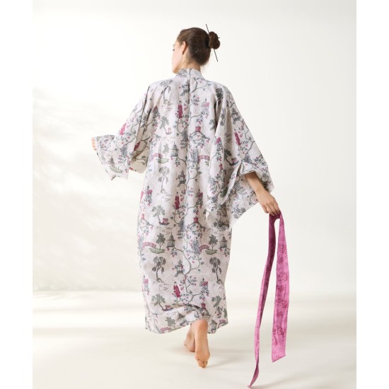 Κιμονό Μακρύ Stylish Ugetsu 15 210TC Satin Cotton Kentia 1Τεμ