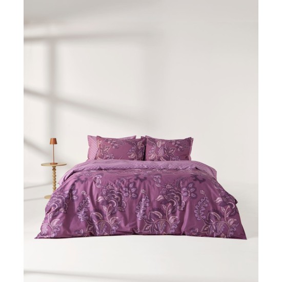 Παπλωματοθήκη Υπέρδιπλη Σετ Stylish Gaya 300TC Satin Cotton Kentia (220x240+1) 3Τεμ