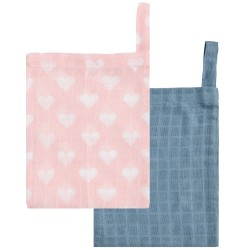 Γάντια Μπάνιου Σετ Loft YN 26 Hearts Blue Cotton Kentia 2Τεμ