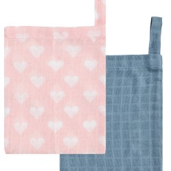 Γάντια Μπάνιου Σετ Loft YN 26 Hearts Blue Cotton Kentia 2Τεμ