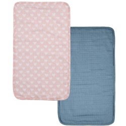 Σελτεδάκια Σετ Loft YN 26 Blue-Hearts Cotton Kentia (72x42) 2Τεμ