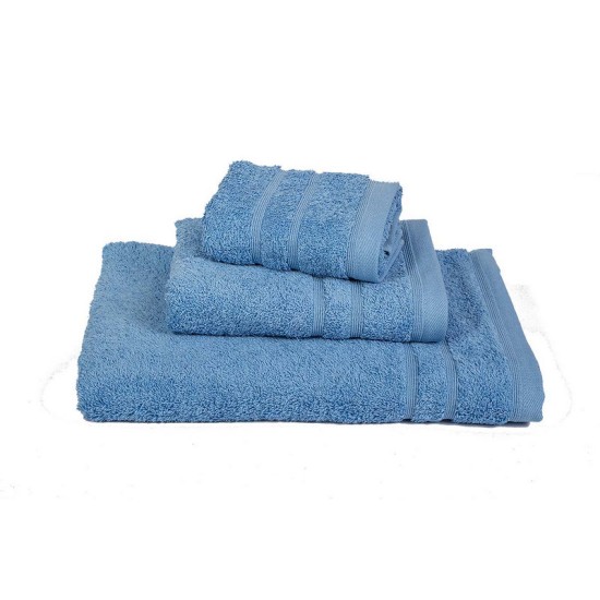 Πετσέτα Χεριών Solid Pennie 500gsm Light Blue Cotton Komvos (30x50) 1Τεμ