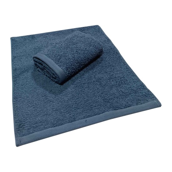 Πετσέτα Χεριών Plain Line Dark Blue 500Gsm Cotton Komvos (30x50) 1Τεμ