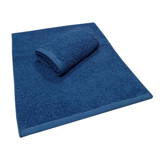 Πετσέτα Χεριών Plain Line Royal Blue 500Gsm Cotton Komvos (30x50) 1Τεμ