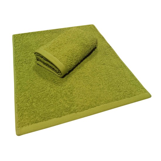 Πετσέτα Χεριών Plain Line Green 500Gsm Cotton Komvos (30x50) 1Τεμ