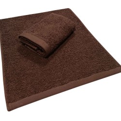 Πετσέτα Χεριών Plain Line Brown 500Gsm Cotton Komvos (30x50) 1Τεμ