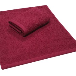 Πετσέτα Χεριών Plain Line Cherry 500Gsm Cotton Komvos (30x50) 1Τεμ