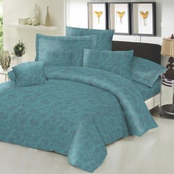 Σεντόνια Μονά Σετ Cotton Line Printed Lahor Petrol Komvos (100x200+22 ) Με Λάστιχο 3Τεμ Σεντόνια Μονά Σετ Cotton Line Printed Lahor Petrol Komvos (100x200+22 ) Με Λάστιχο 3Τεμ