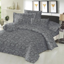 Σεντόνια Μονά Σετ Cotton Line Printed Lahor Grey Komvos (100x200+22 ) Με Λάστιχο 3Τεμ Σεντόνια Μονά Σετ Cotton Line Printed Lahor Grey Komvos (100x200+22 ) Με Λάστιχο 3Τεμ