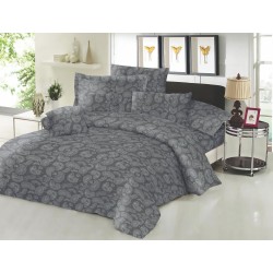 Σεντόνια Μονά Σετ Cotton Line Printed Lahor Grey Komvos (100x200+22 ) Με Λάστιχο 3Τεμ Σεντόνια Μονά Σετ Cotton Line Printed Lahor Grey Komvos (100x200+22 ) Με Λάστιχο 3Τεμ