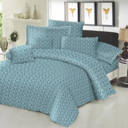 Σεντόνια Μονά Σετ Cotton Line Printed Fern Petrol Komvos (100x200+22 ) Με Λάστιχο 3Τεμ Σεντόνια Μονά Σετ Cotton Line Printed Fern Petrol Komvos (100x200+22 ) Με Λάστιχο 3Τεμ