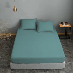 Κατωσέντονο Διπλό Solid Petrol Cotton Line ΚΟΜΒΟΣ Komvos (150x200+20) Με Λάστιχο 1Τεμ