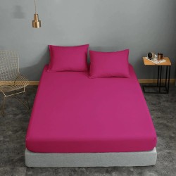 Πανωσέντονο Υπέρδιπλο Solid Fuchsia Cotton Line Komvos (220x240) 1Τεμ