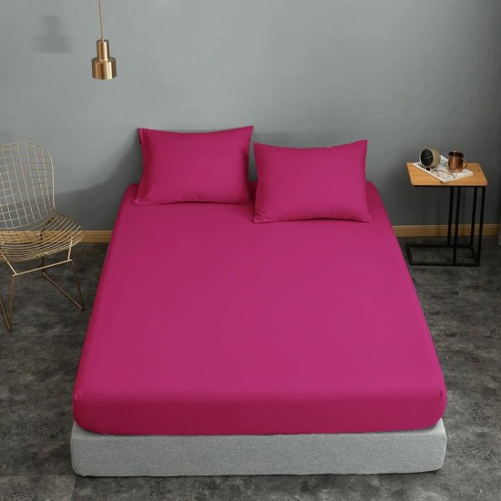 Πανωσέντονο Υπέρδιπλο Solid Fuchsia Cotton Line Komvos (220x240) 1Τεμ