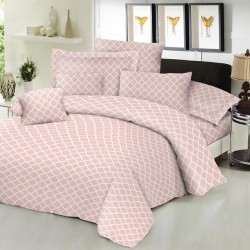 Κατωσέντονο Διπλό Cotton Line New Printed Montana Peach Komvos (150x200+22) Με Λάστιχο 1Τεμ
