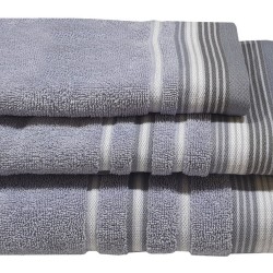 Πετσέτα Προσώπου Pennie Satin Stripe Levanda Cotton Komvos (50x90) 1Τεμ