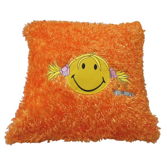 Διακοσμητική Μαξιλαροθήκη Smiley Face Orange Komvos (45x45) 1Τεμ