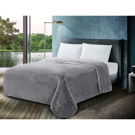Κουβέρτα Βελουτέ Μονή Frost Grey Komvos (160x220) 1Τεμ Κουβέρτα Βελουτέ Μονή Frost Grey Komvos (160x220) 1Τεμ