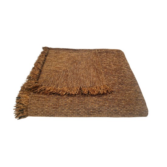 Ριχτάρι Διθέσιου Chenille Ψάθα Light Brown Komvos (180x240) 1Τεμ
