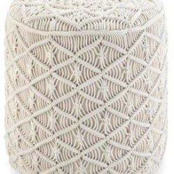 Πουφ Macrame Natural Thermocol Sheet Cotton Komvos (40x40x40) 1Τεμ