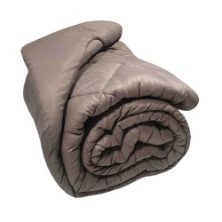 Πάπλωμα Μονό Satin Stripe Moka Plain Micro Komvos (160x240) 1Τεμ