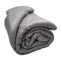 Πάπλωμα Μονό Satin Stripe Grey Plain Micro Komvos (160x240) 1Τεμ