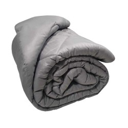 Πάπλωμα Μονό Satin Stripe Grey Plain Micro Komvos (160x240) 1Τεμ