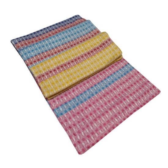 Ποτηρόπανα Σετ Πικέ Boxes Multy Colors Cotton Komvos (45x65) 3Τεμ