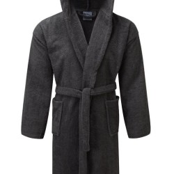 Μπουρνούζι Με Κουκούλα Bathrobe Grey 400gr Cotton Komvos 1Τεμ