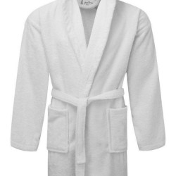 Μπουρνούζι Με Κουκούλα Bathrobe White 400gr Cotton Komvos 1Τεμ