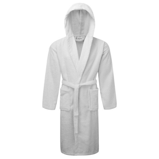 Μπουρνούζι Με Κουκούλα Bathrobe White 400gr Cotton Komvos 1Τεμ