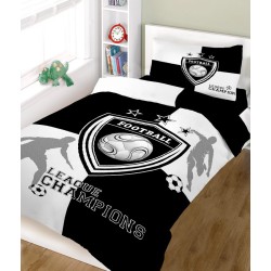 Σεντόνια Μονά Σετ Kids Line Cotton Champions Black-White Komvos (160x240) 3Τεμ