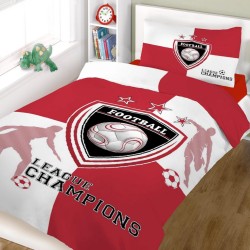 Σεντόνια Μονά Σετ Kids Line Cotton Champions Red-White Komvos (160x240) 3Τεμ