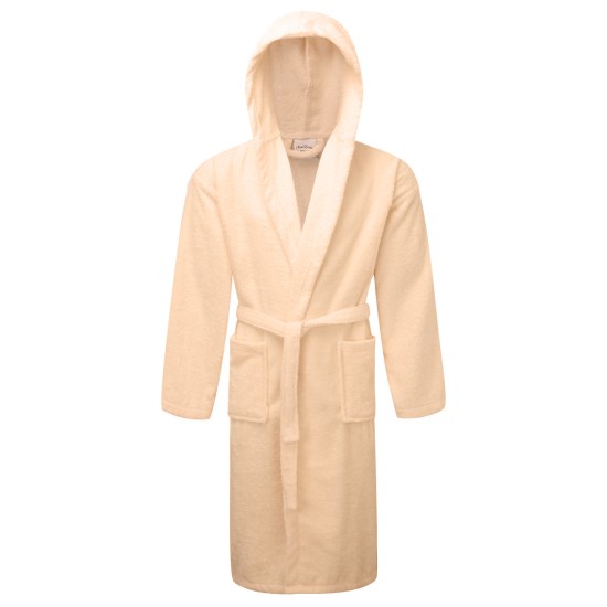 Μπουρνούζι Με Κουκούλα Bathrobe Light Pink Cotton Komvos 1Τεμ