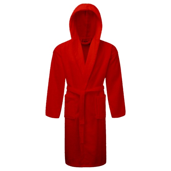 Μπουρνούζι Με Κουκούλα Bathrobe Light Red Cotton Komvos 1Τεμ