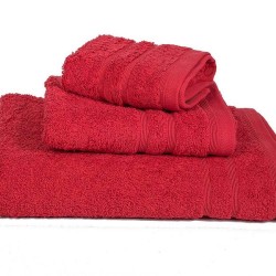 Πετσέτα Προσώπου Solid Pennie 500gsm Red Cotton Komvos (50x90) 1Τεμ