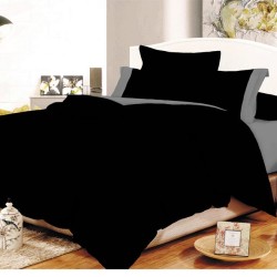 Σεντόνια Μονά Σετ Black - Grey Με Φάσα Cotton Line Komvos (100x200 ) Με Λάστιχο 3Τεμ