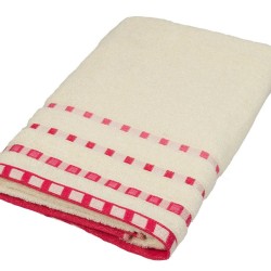 Πετσέτες Σετ Dots - Stripe Cream-Coral Jacquard Cotton Komvos 3Τεμ
