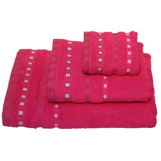 Πετσέτα Χεριών Dots - Stripe Fuchsia Jacquard Cotton Komvos (30x50) 1Τεμ Πετσέτα Χεριών Dots - Stripe Fuchsia Jacquard Cotton Komvos (30x50) 1Τεμ