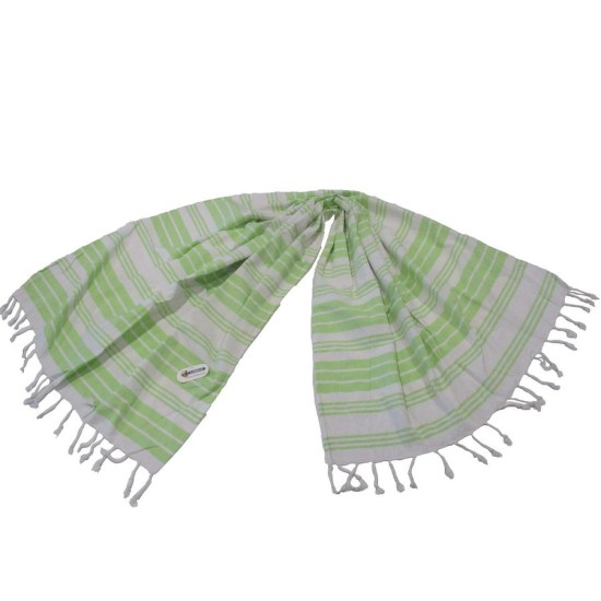 Πετσέτα Παρεό Beach Towels Δύο Όψεων Λαχανί Ρίγες Cotton Komvos (90x180) 1Τεμ