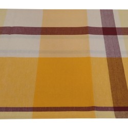 Τραπεζομάντηλο Υφαντό Loneta Καρό Yellow-Sand Polycotton Komvos (140x140) 1Τεμ